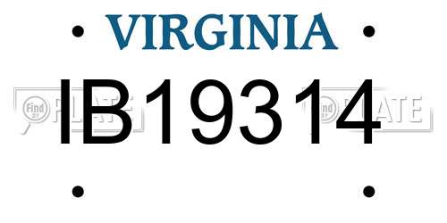 IB19314 Virginia License Plate