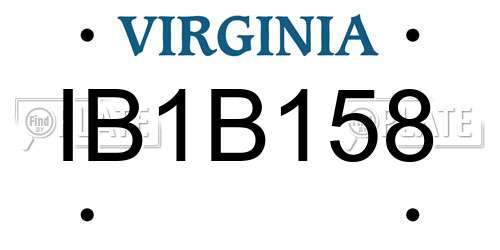 IB1B158 Virginia License Plate