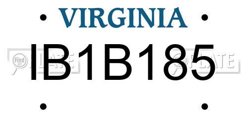 IB1B185 Virginia License Plate