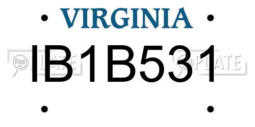 IB1B531 Virginia License Plate