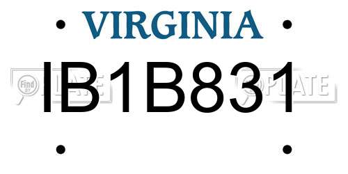 IB1B831 Virginia License Plate
