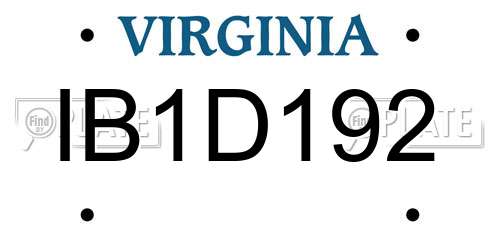 IB1D192 Virginia License Plate
