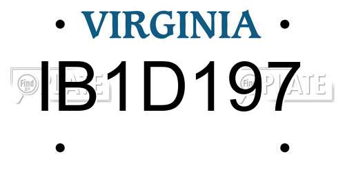 IB1D197 Virginia License Plate