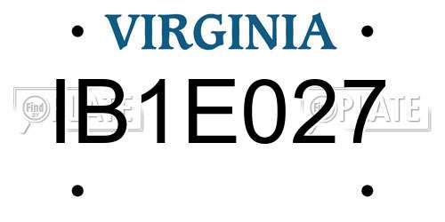 IB1E027 Virginia License Plate
