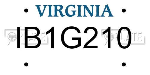 IB1G210 Virginia License Plate