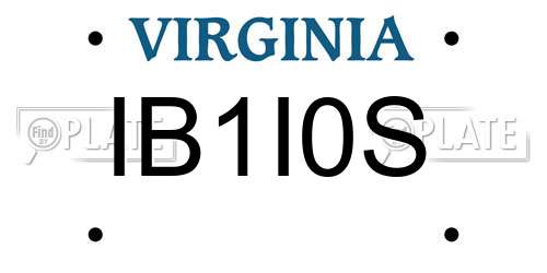 IB1I0S Virginia License Plate
