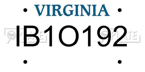 IB1O192 Virginia License Plate