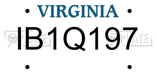 IB1Q197 Virginia License Plate