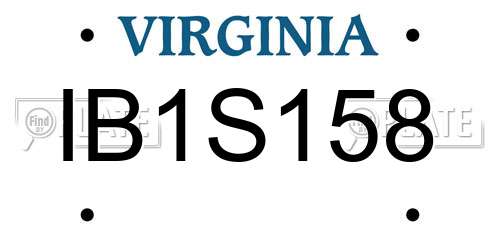 IB1S158 Virginia License Plate