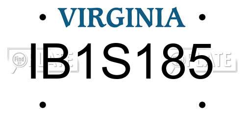 IB1S185 Virginia License Plate