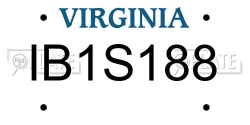 IB1S188 Virginia License Plate