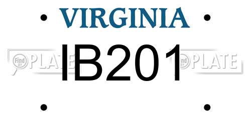 IB201 Virginia License Plate