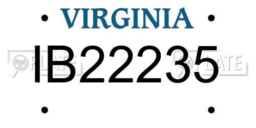 IB22235 Virginia License Plate