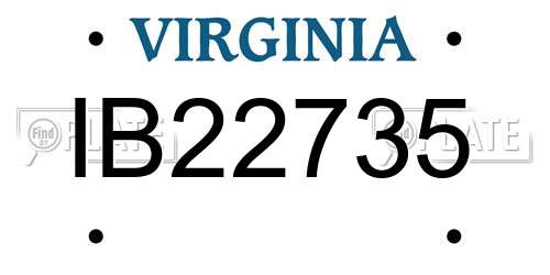 IB22735 Virginia License Plate