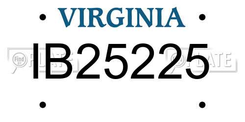 IB25225 Virginia License Plate