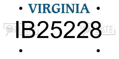 IB25228 Virginia License Plate