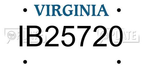 IB25720 Virginia License Plate