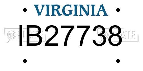 IB27738 Virginia License Plate