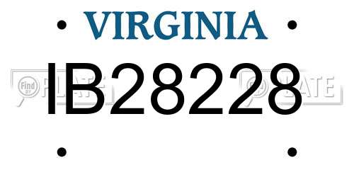 IB28228 Virginia License Plate