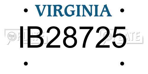 IB28725 Virginia License Plate