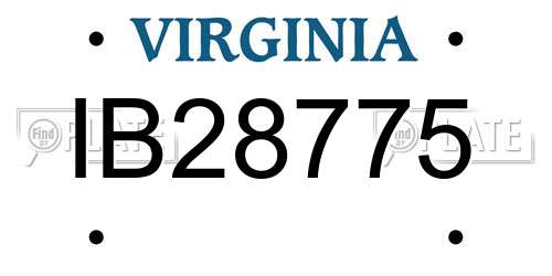 IB28775 Virginia License Plate