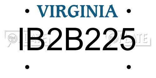 IB2B225 Virginia License Plate
