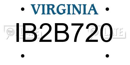 IB2B720 Virginia License Plate