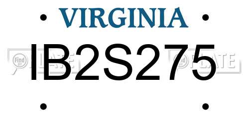 IB2S275 Virginia License Plate