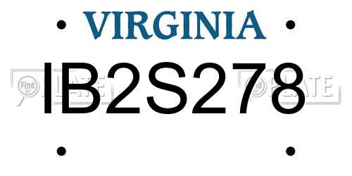 IB2S278 Virginia License Plate