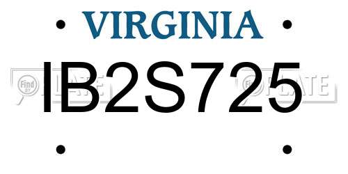 IB2S725 Virginia License Plate