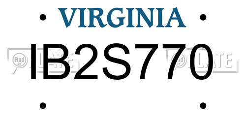 IB2S770 Virginia License Plate