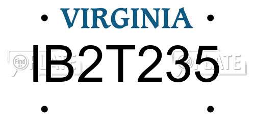 IB2T235 Virginia License Plate