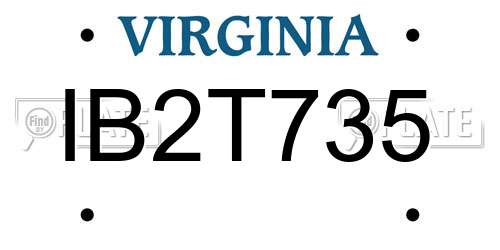 IB2T735 Virginia License Plate