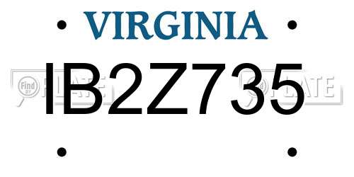 IB2Z735 Virginia License Plate