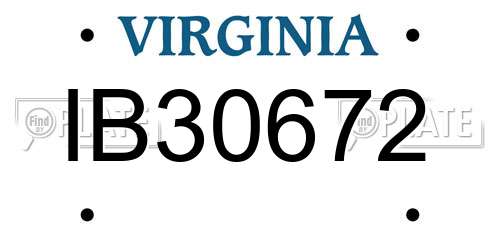 IB30672 Virginia License Plate