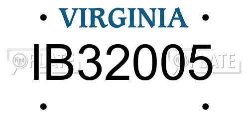 IB32005 Virginia License Plate