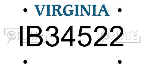 IB34522 Virginia License Plate
