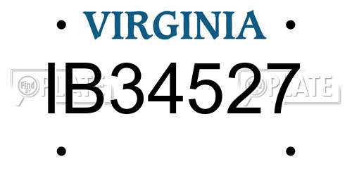 IB34527 Virginia License Plate