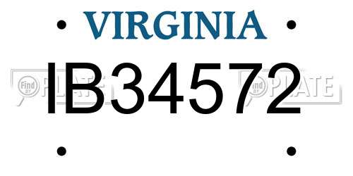 IB34572 Virginia License Plate