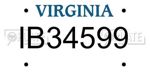 IB34599 Virginia License Plate