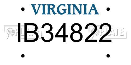 IB34822 Virginia License Plate