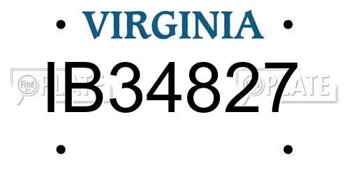 IB34827 Virginia License Plate