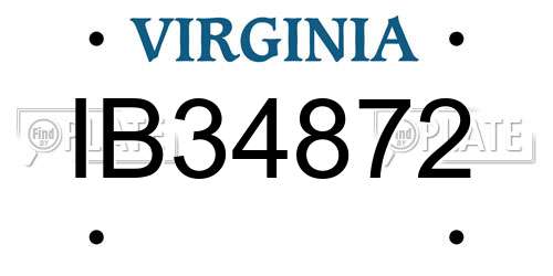 IB34872 Virginia License Plate