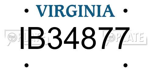 IB34877 Virginia License Plate