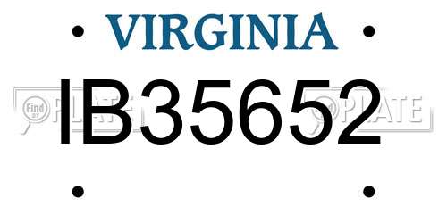 IB35652 Virginia License Plate
