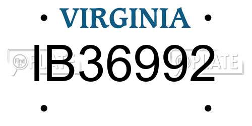 IB36992 Virginia License Plate