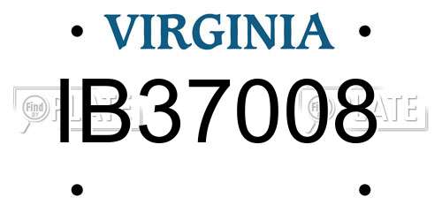 IB37008 Virginia License Plate