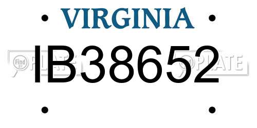 IB38652 Virginia License Plate