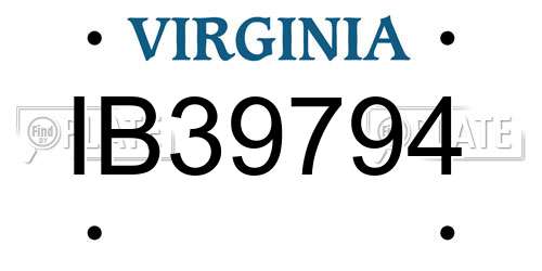 IB39794 Virginia License Plate