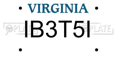 IB3T5I Virginia License Plate